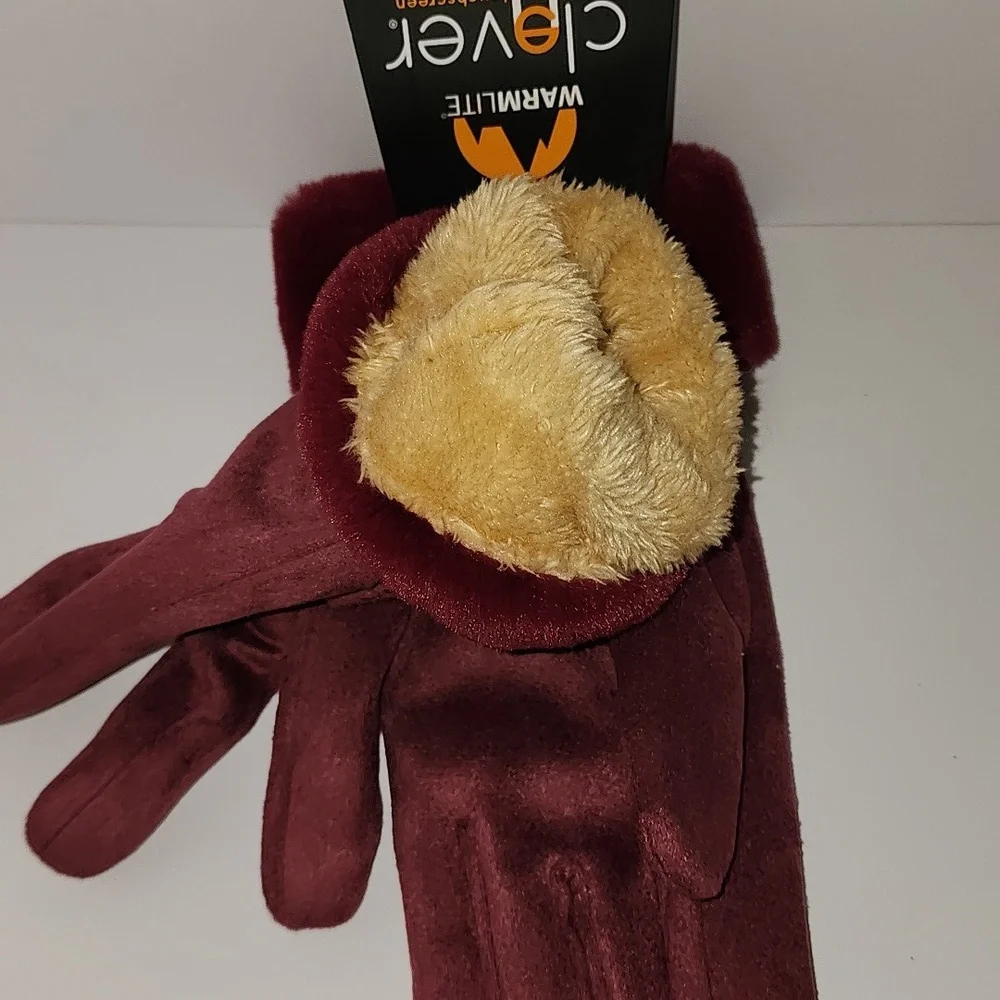 Warmlite Elegant Burgundy Gloves Clever Touchscreen Frendly Brand New M/L